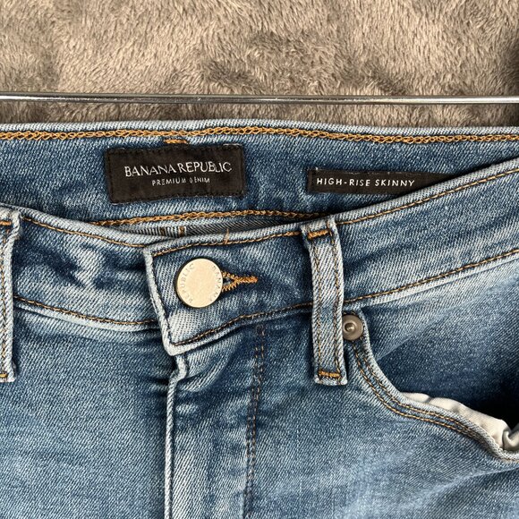 Banana Republic High Rise Skinny Jeans Women’s 2 (26-28) Blue Denim Casual Clean - Picture 3 of 7